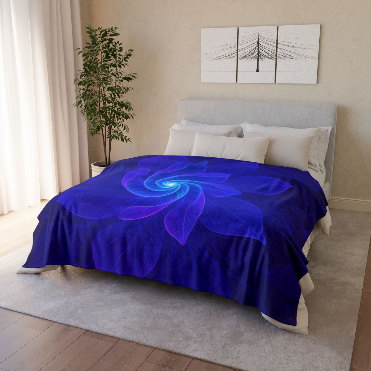 Petal Prism Helix soft fleece blankets