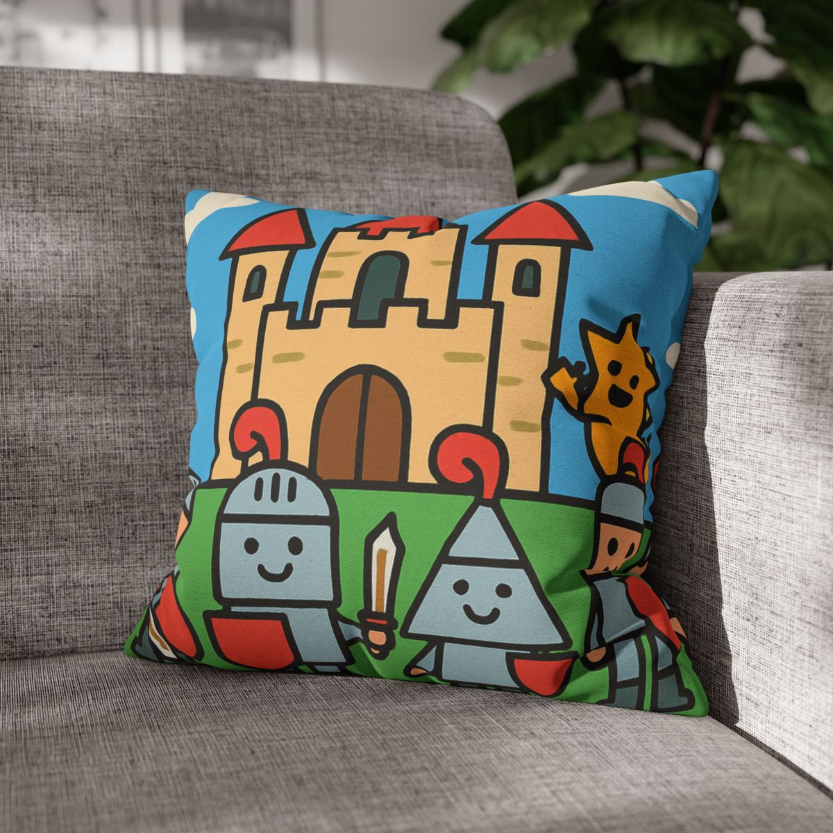 Castle Of Shape Knights designer print pillow cases