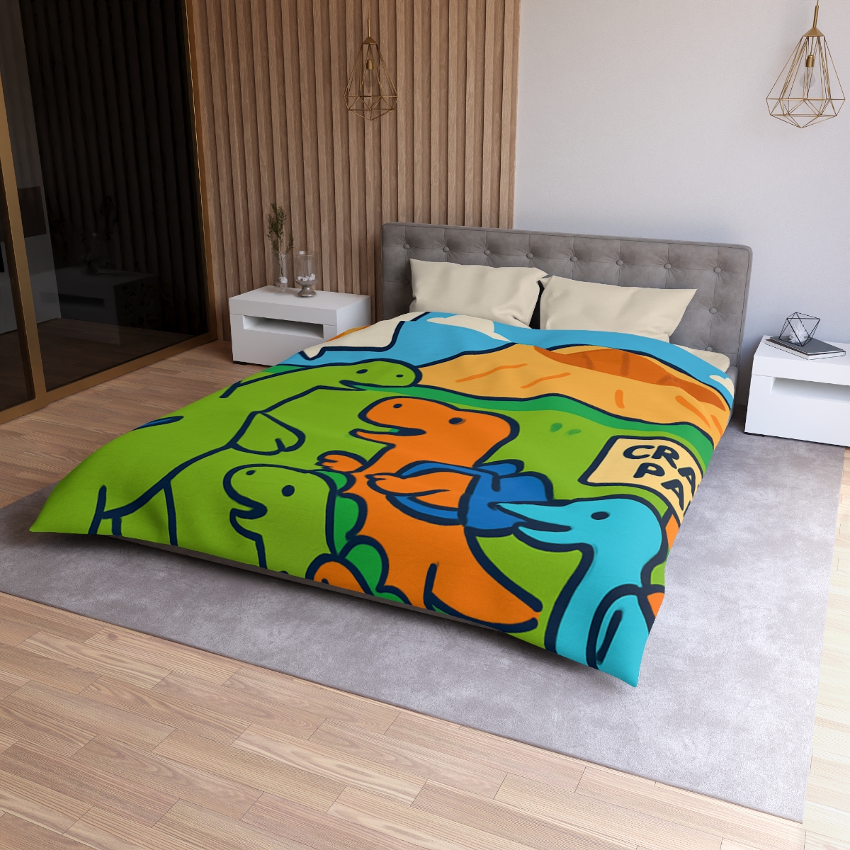 Cosmic Dino Field Trip unique patterned duvets