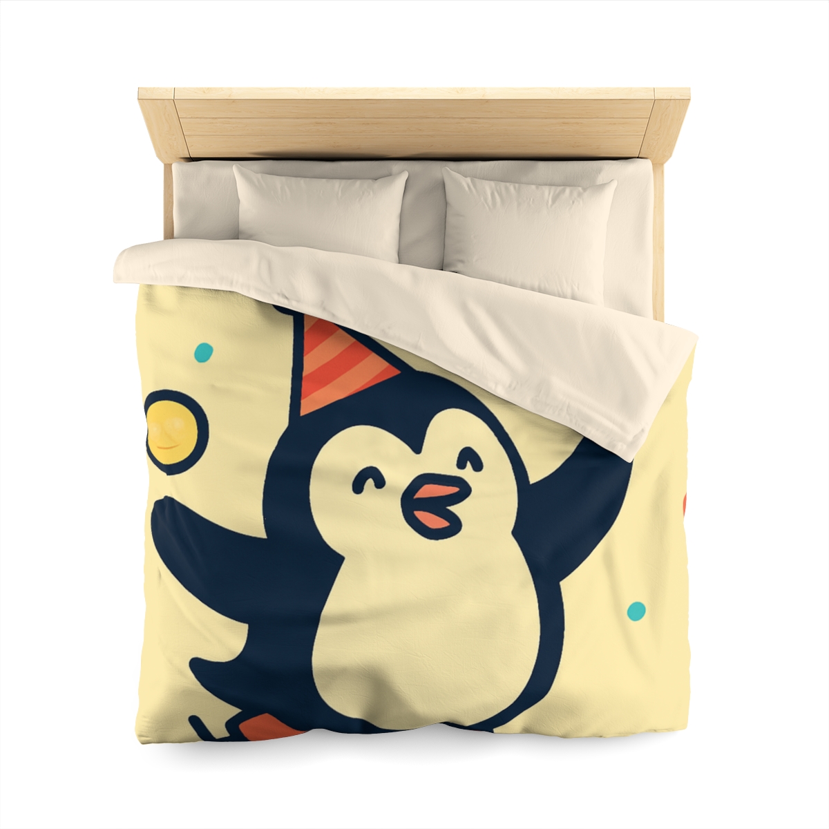 Cosmic Carnival Penguin designer printed duvets