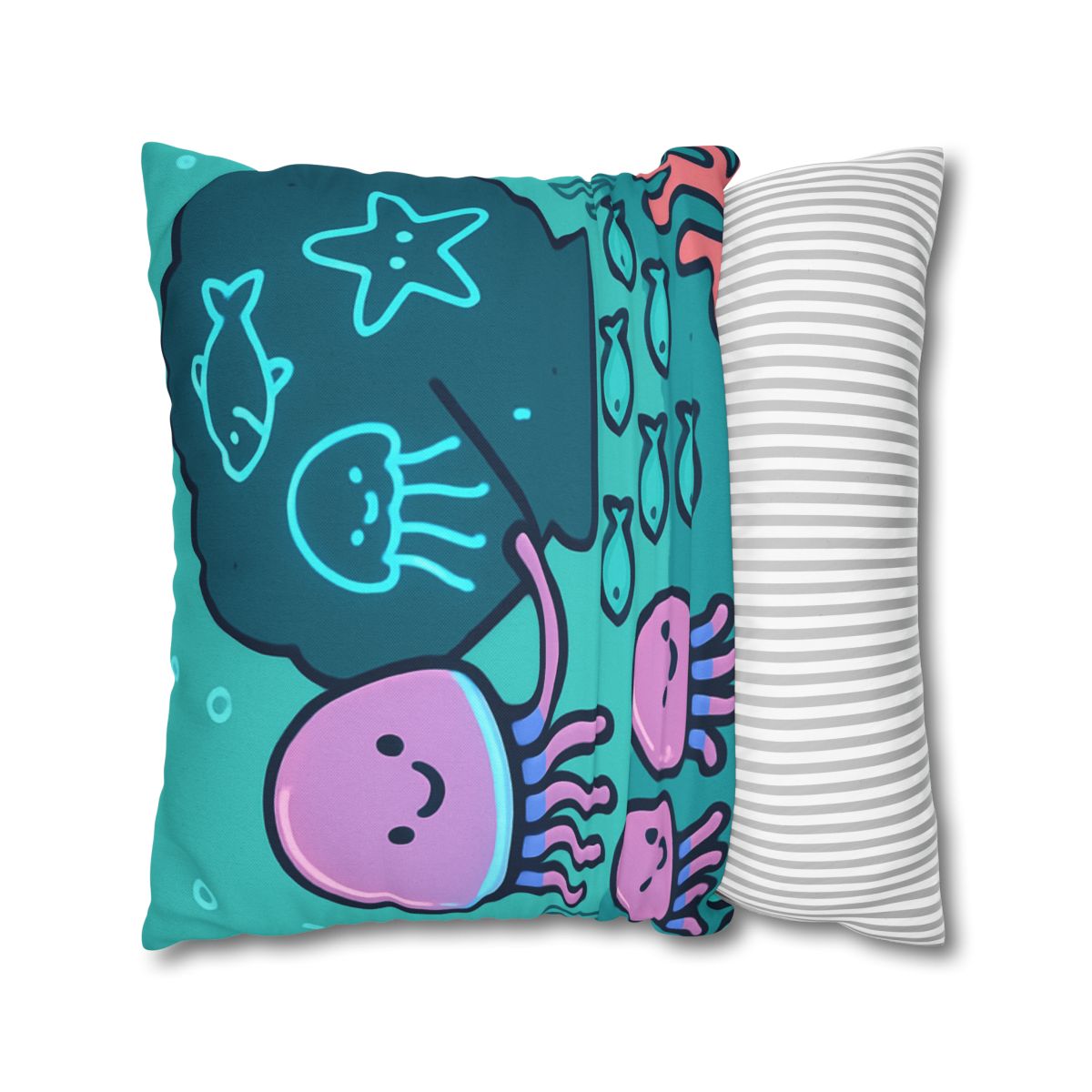 Bioluminescent Reef School With Glow Jellyfish custom pillow cases