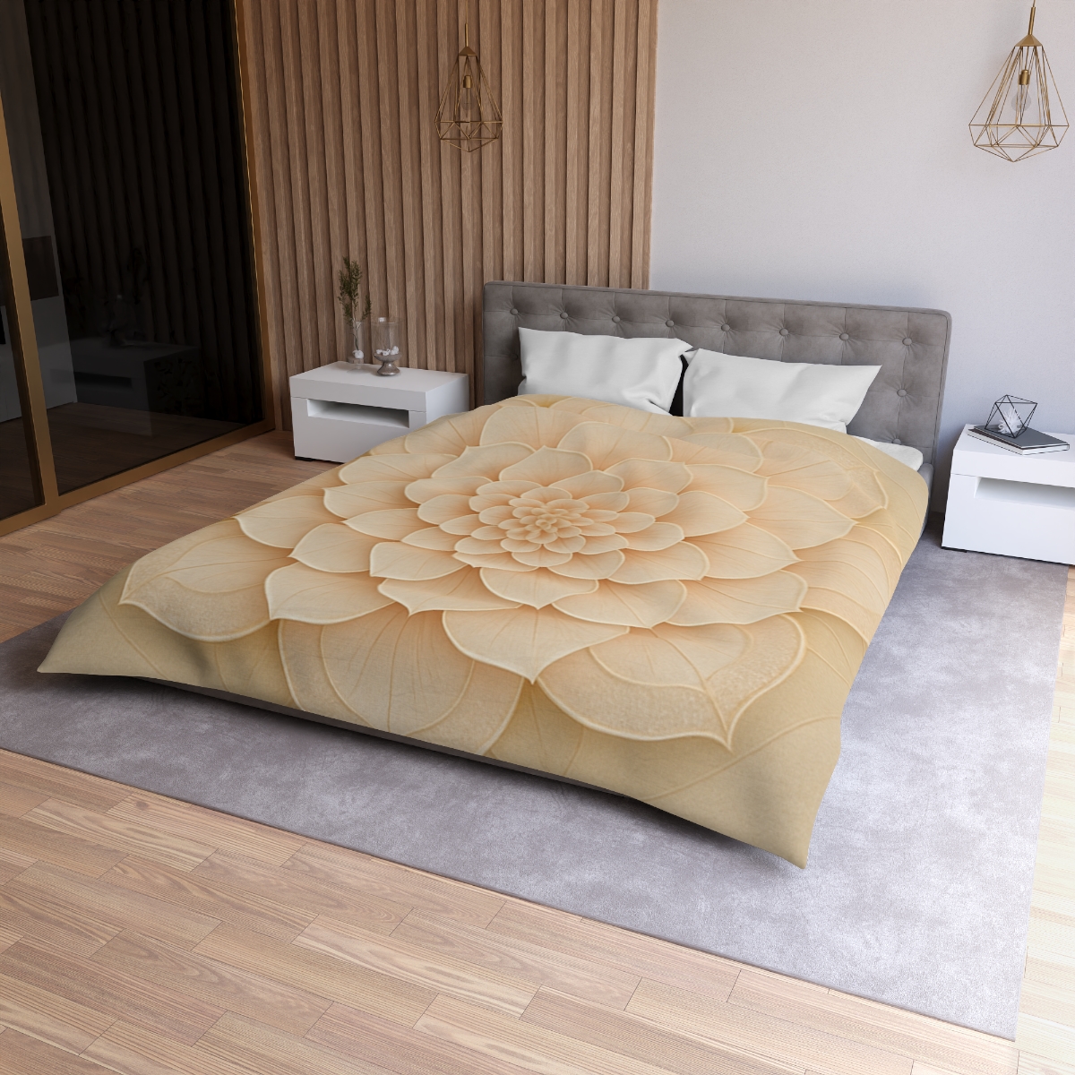 Petal Mosaic Halo designer printed duvets