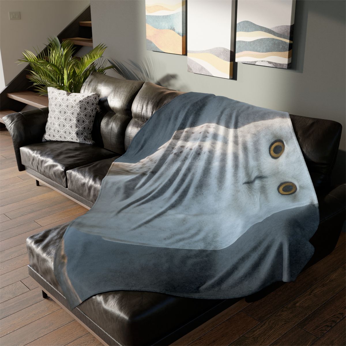 Twilight Watcher Snowy Owl stylish throw blankets