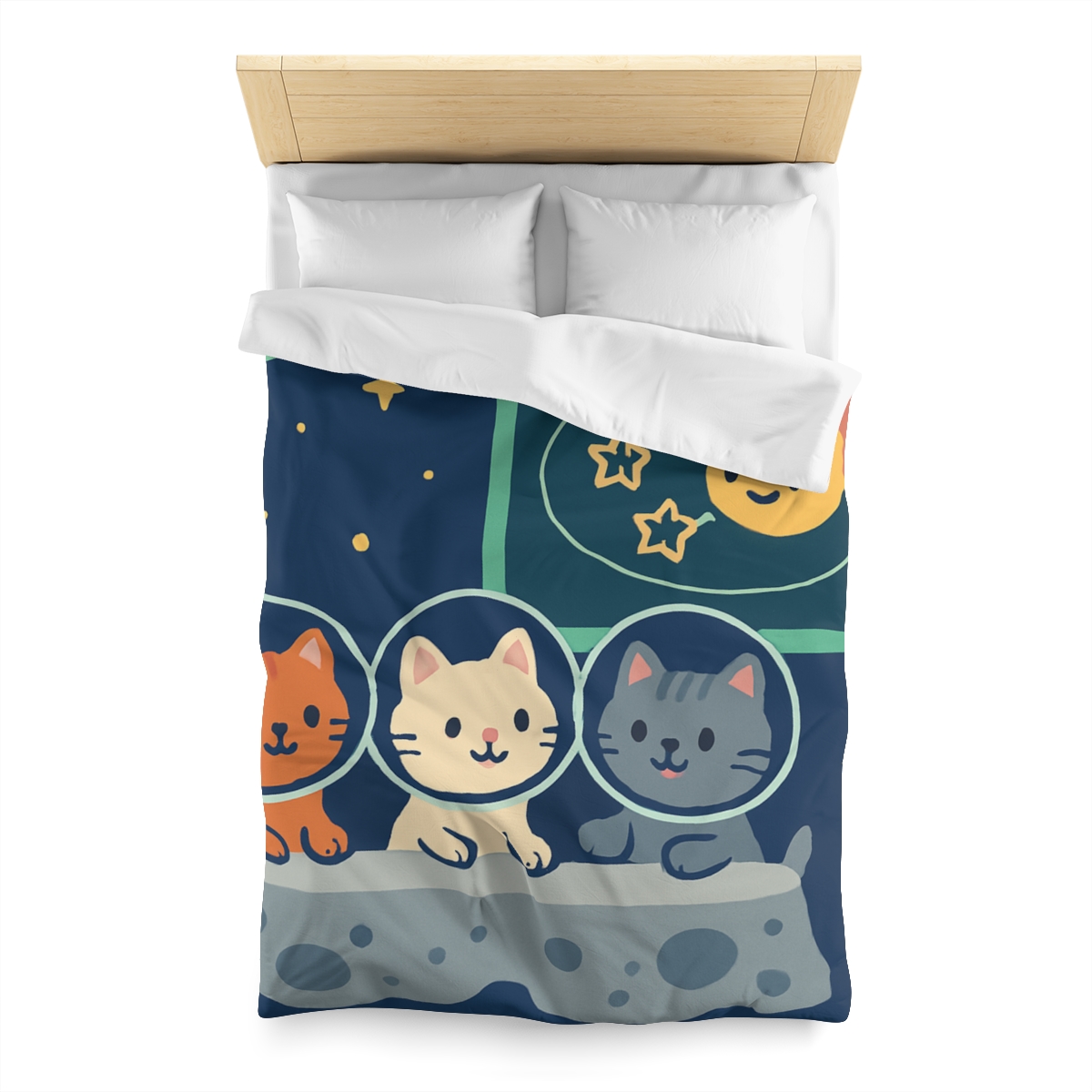 Comet Classroom For Curious Kittens designer printed duvets