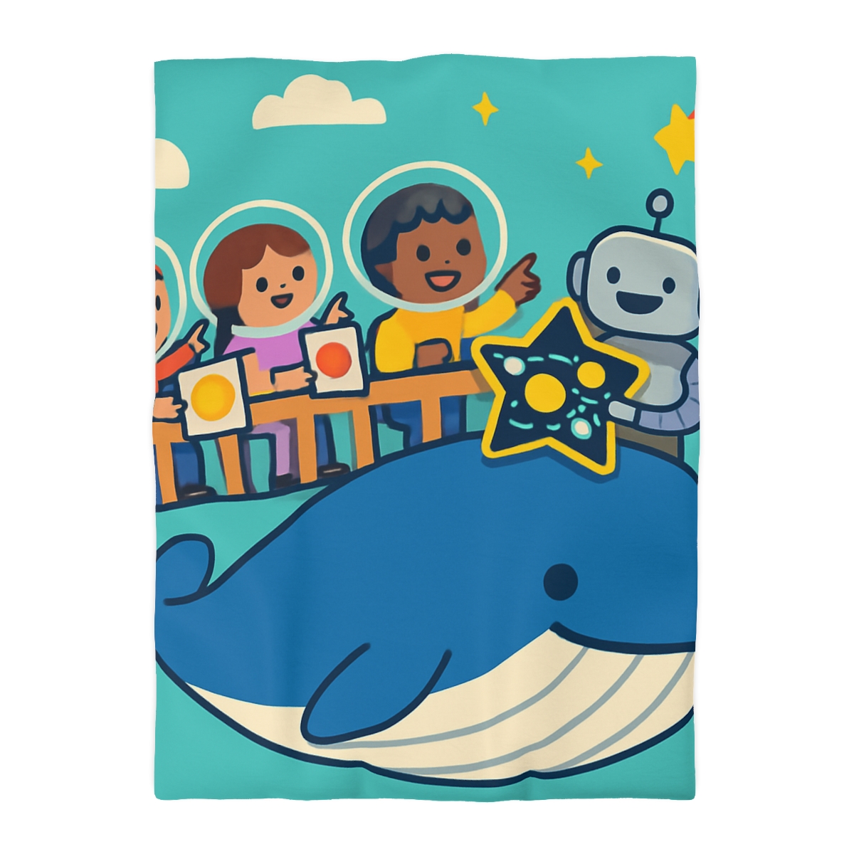 Comet Classroom In The Sky Whale custom duvets
