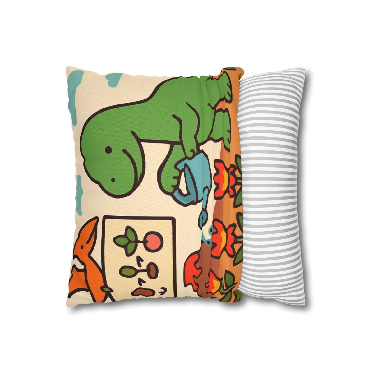 Volcano Garden Of Friendly Dinosaurs trendy patterned pillow cases