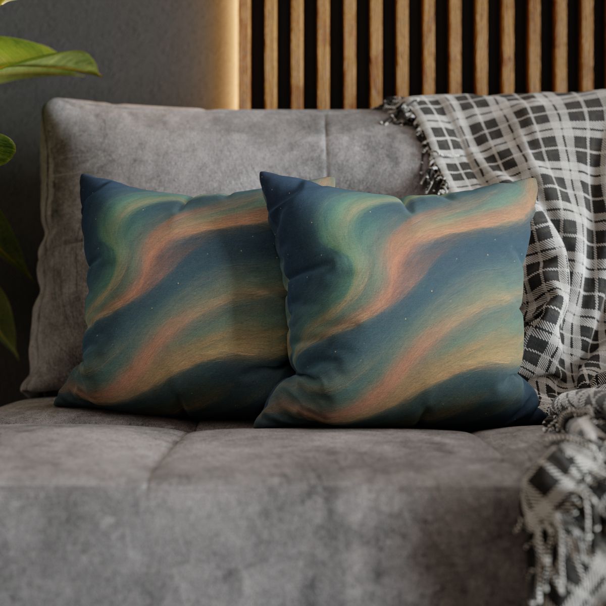 Spectral Aurora Drift designer print pillow cases