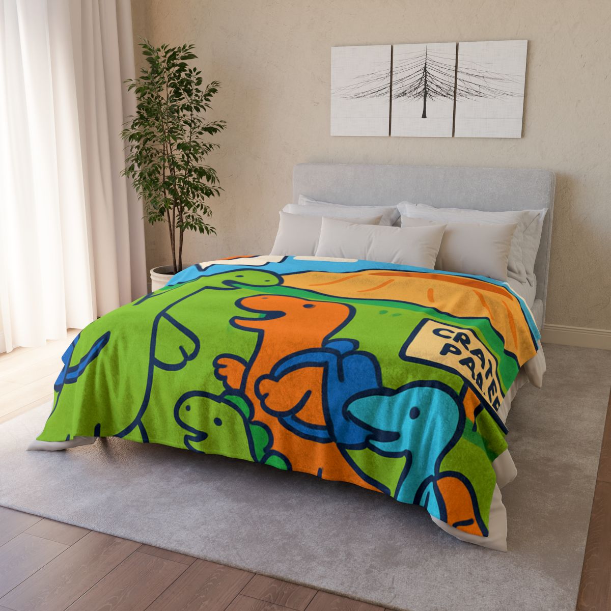 Cosmic Dino Field Trip soft fleece blankets