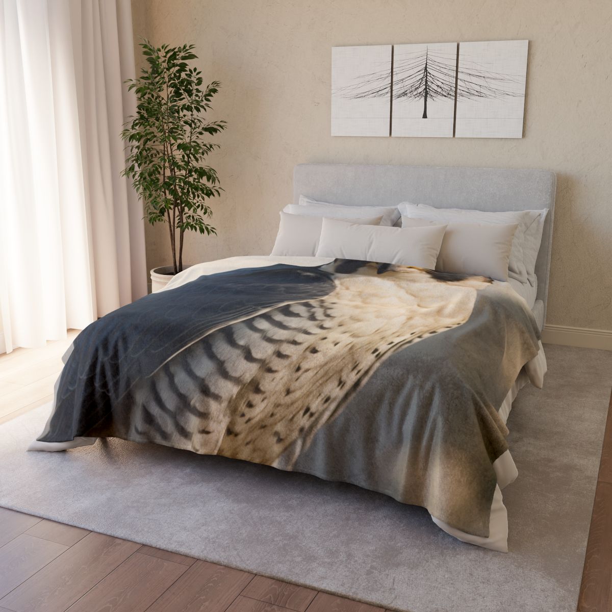 Velocity Gaze Peregrine Falcon decorative home blankets