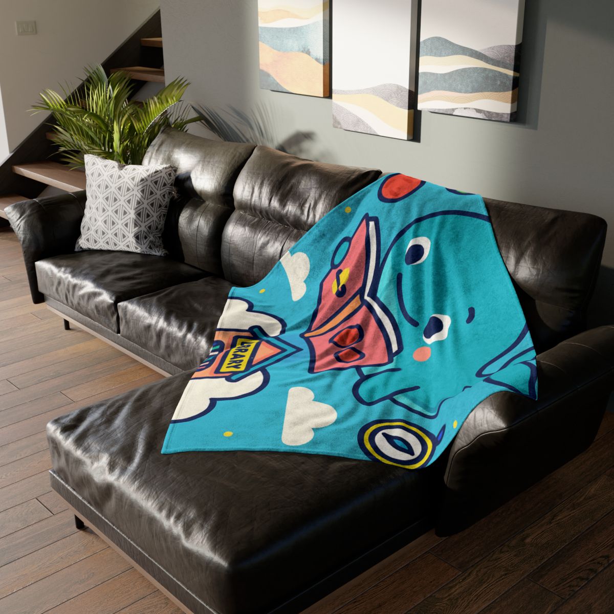 Nebula Library Sky Whale Reading Time unique gift blanketscustom blankets