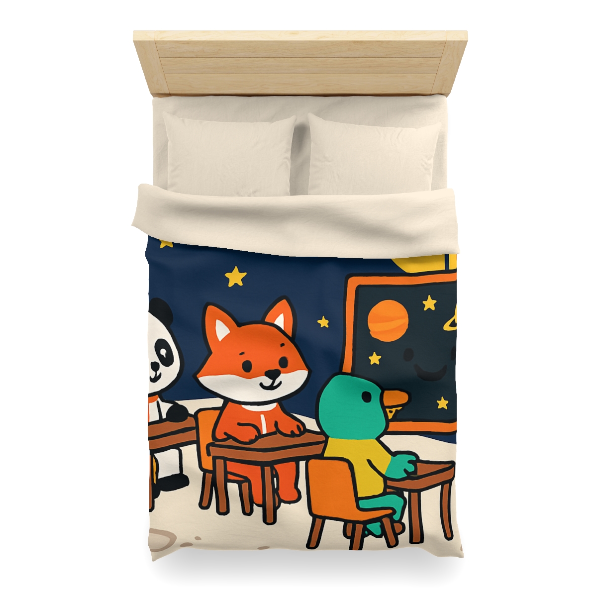 Space School For Curious Critters designer printed duvets