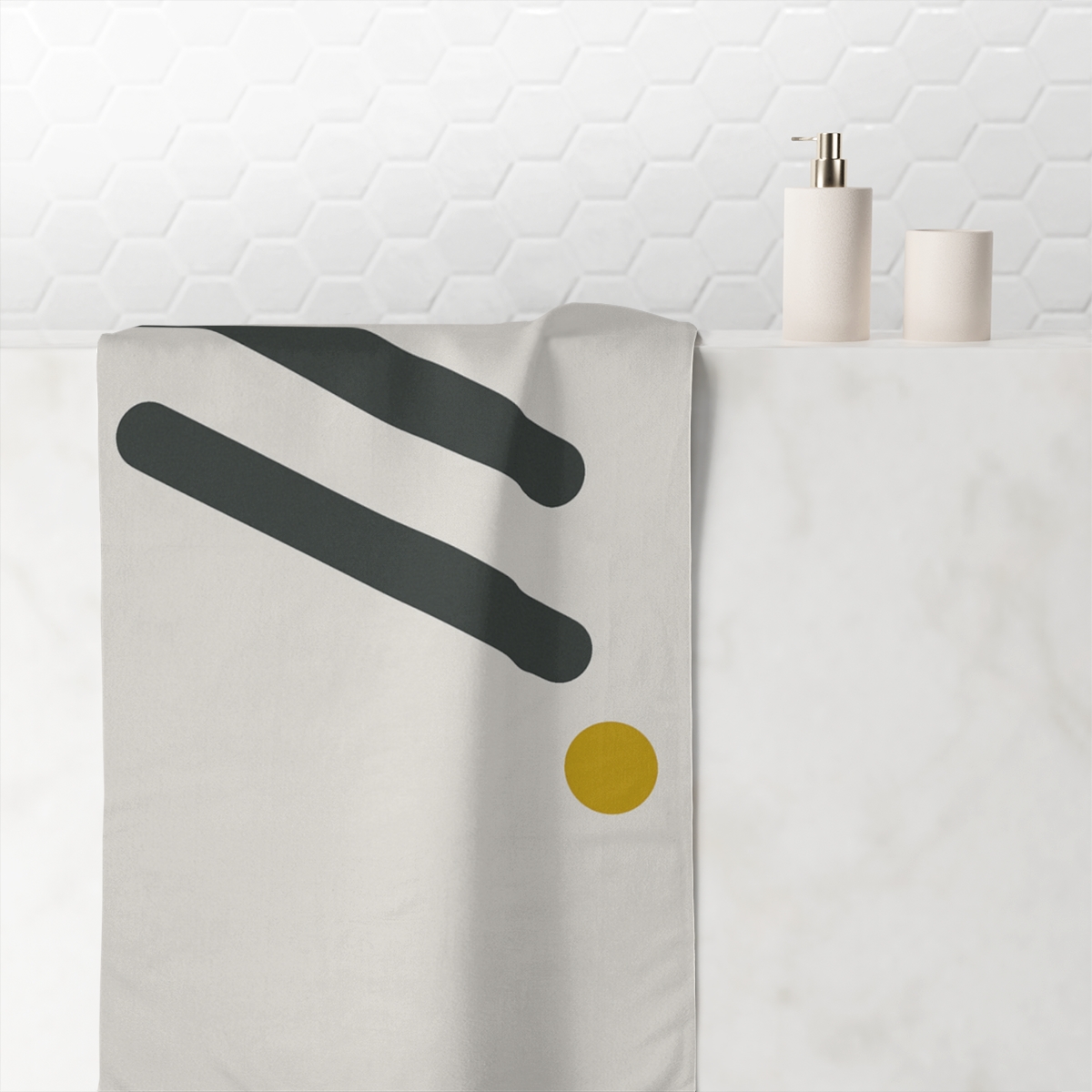 Diagonal Triad With Resting Dot personalized bath towels