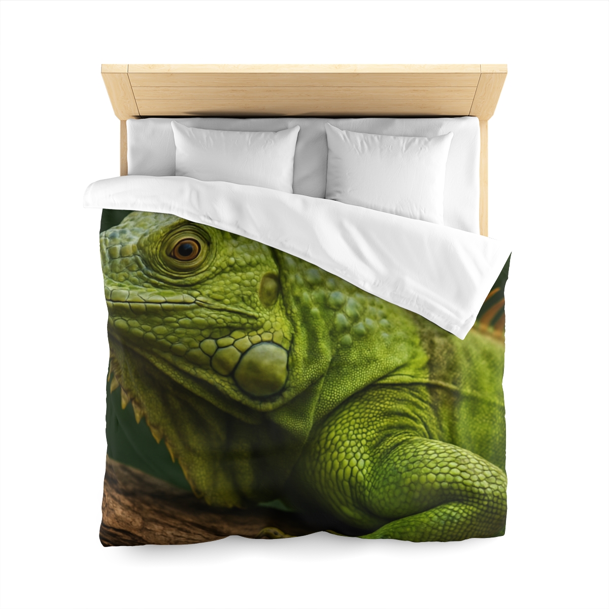 Verdant Gaze Green Iguana personalized bedding duvets