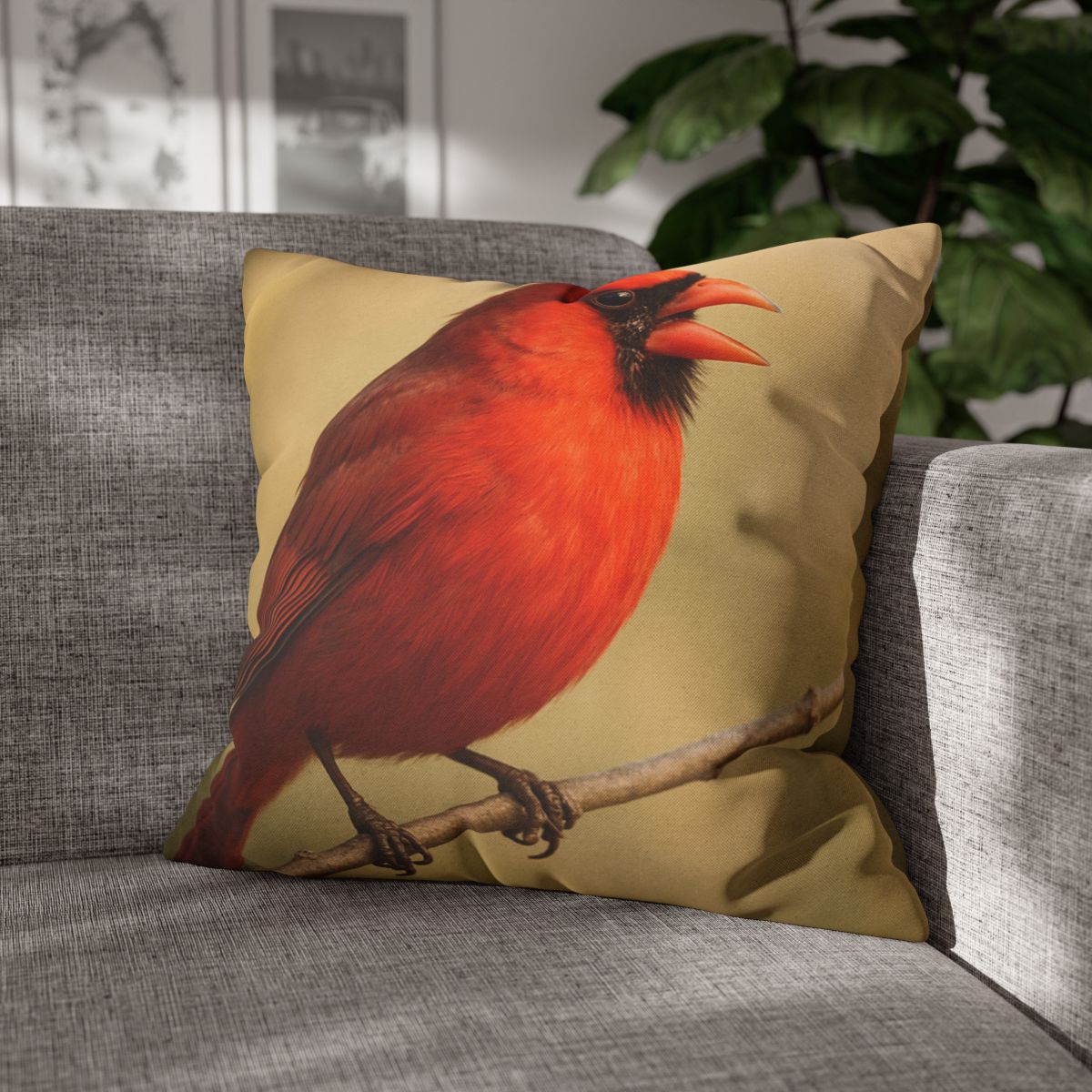 Crimson Hymn Cardinal designer print pillow cases
