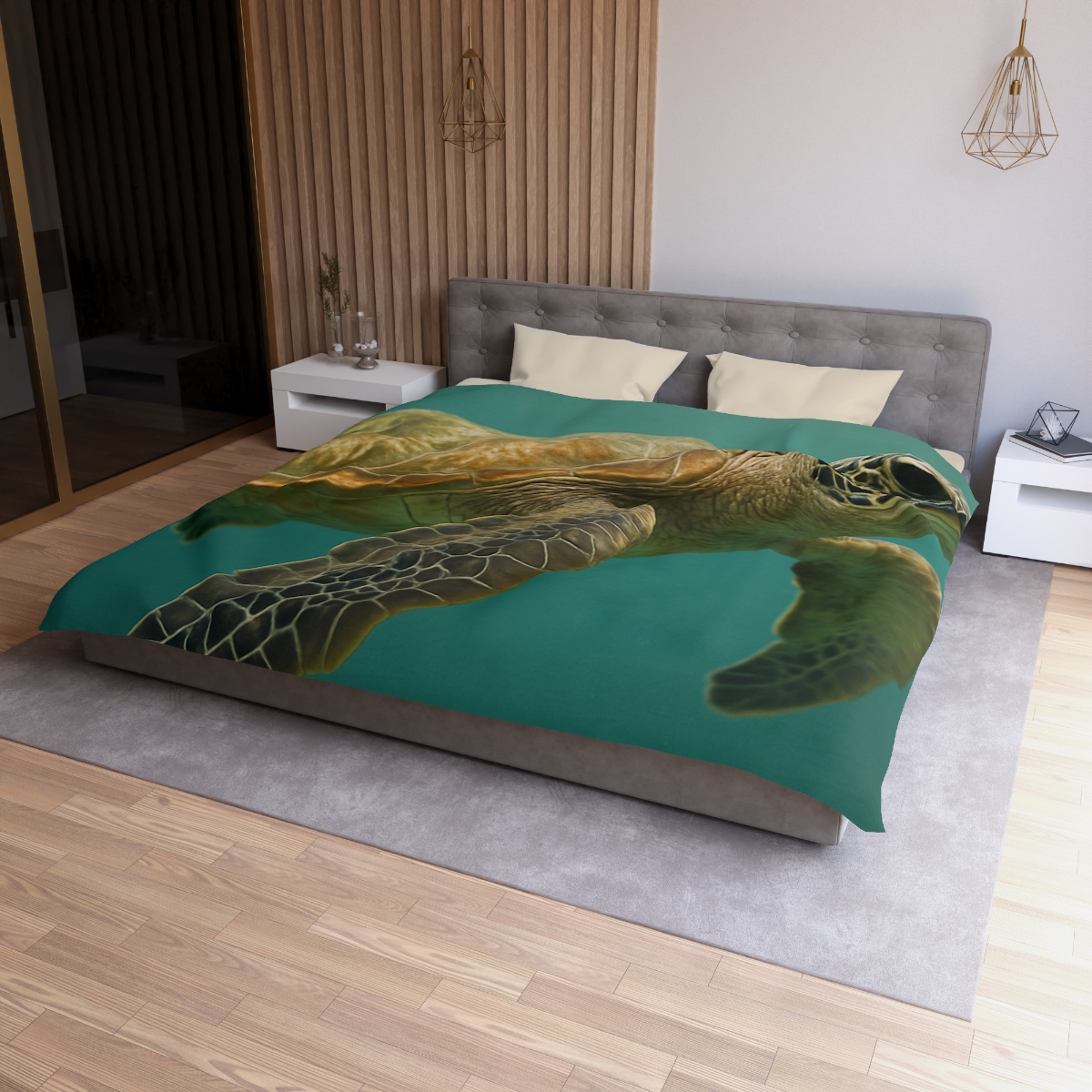 Amber Stillness Green Sea Turtle stylish duvet covers