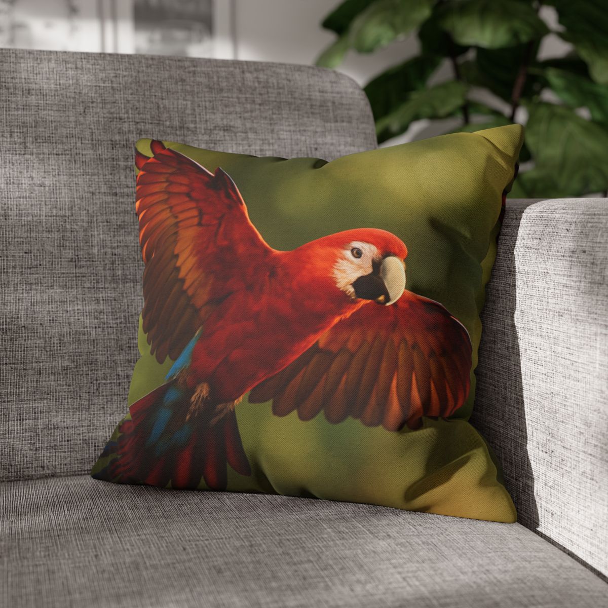 Scarlet Arc Macaw In Flight trendy patterned pillow cases
