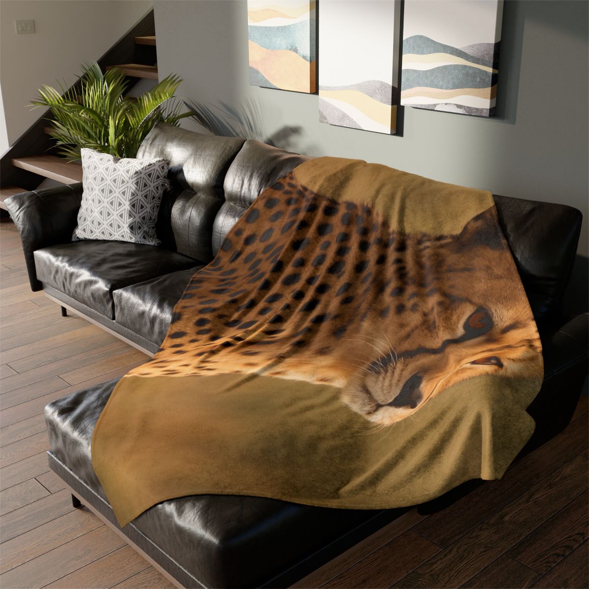 Amber Gaze Cheetah designer printed blankets