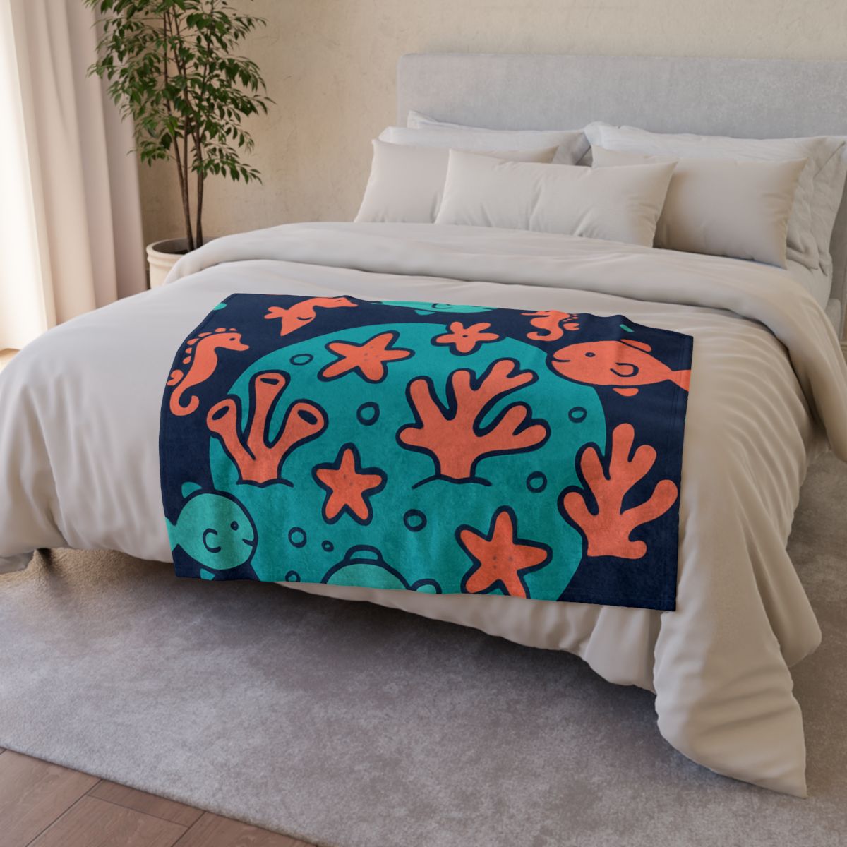 Cosmic Coral Reef Planet trendy patterned blankets