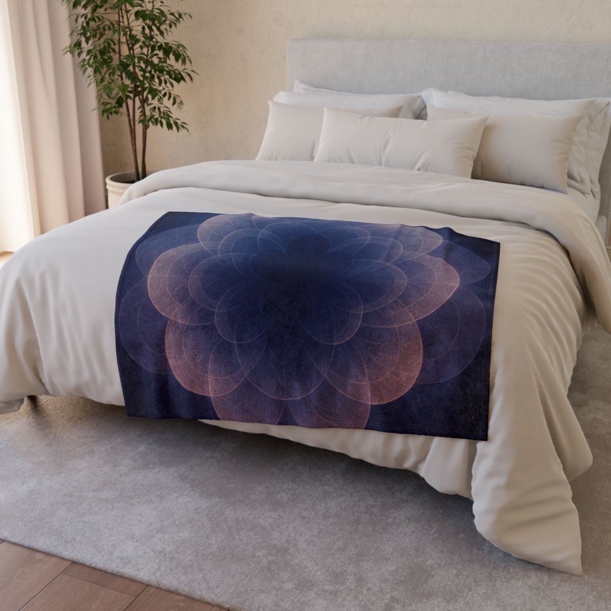 Petal Halo Interference soft fleece blankets