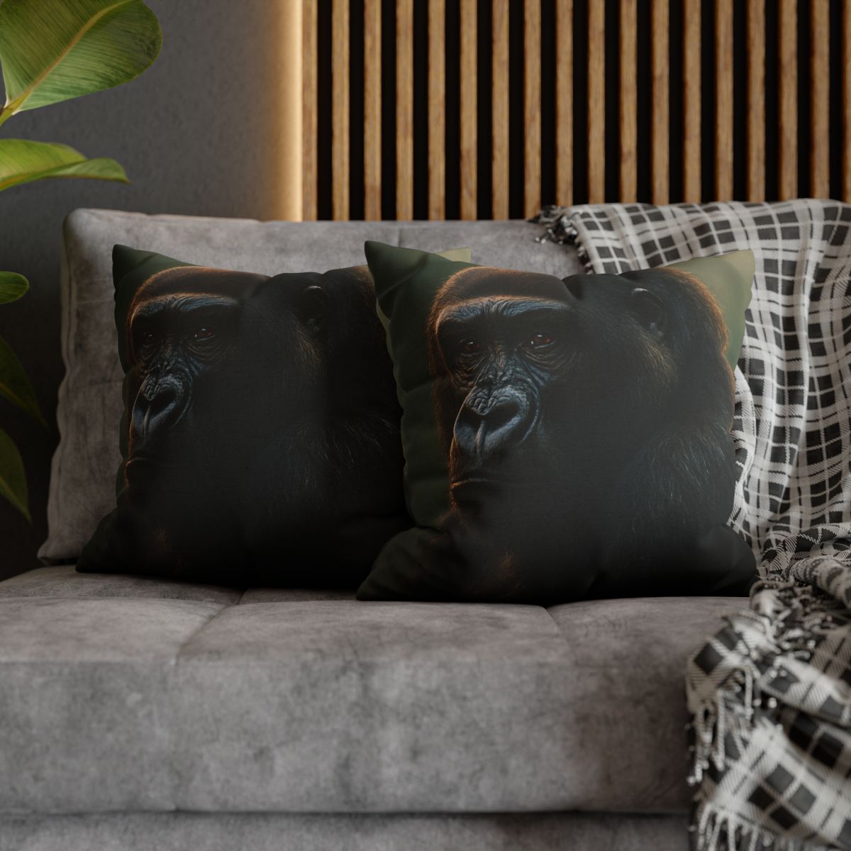 Silent Guardian Mountain Gorilla designer print pillow cases
