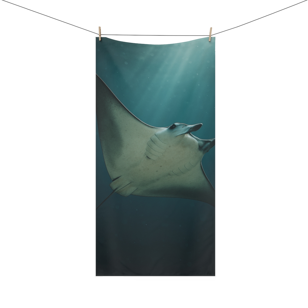 Velvet Drift Manta Ray personalized bath towels