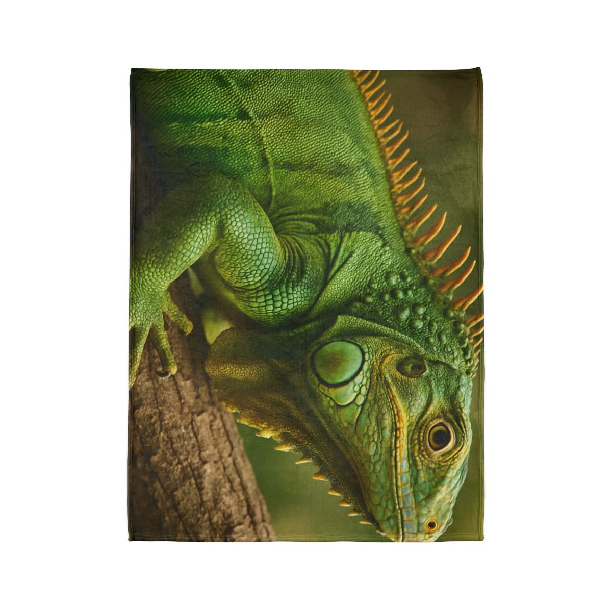 Emerald Drift Green Iguana soft fleece blankets