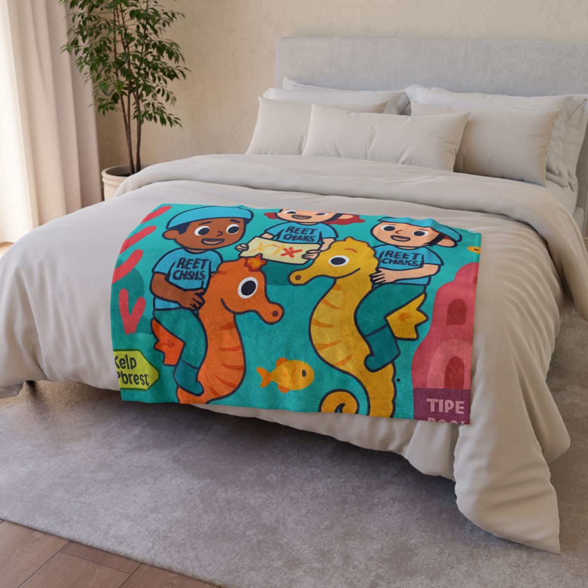 Coral City Map Of The Friendly Reef Rangers decorative home blankets