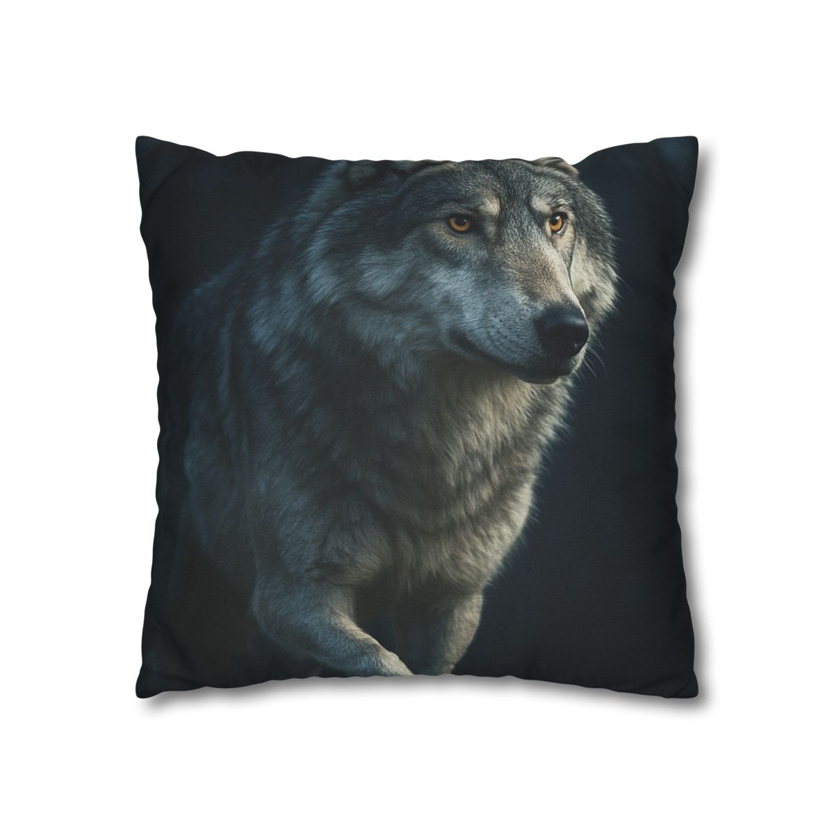 Moonlit Pause Gray Wolf personalized pillow covers