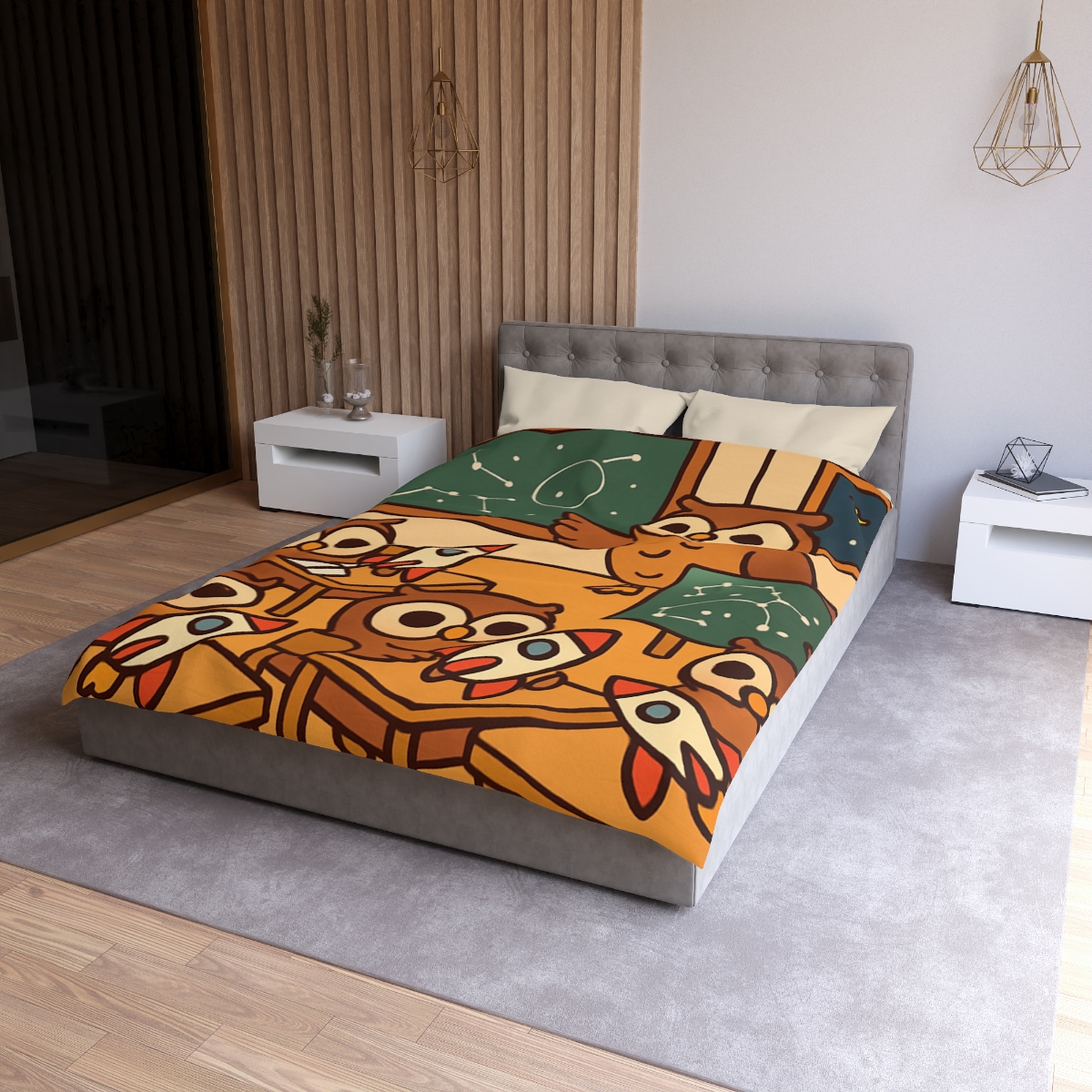 Rocket School Of Owls stylish duvet covers