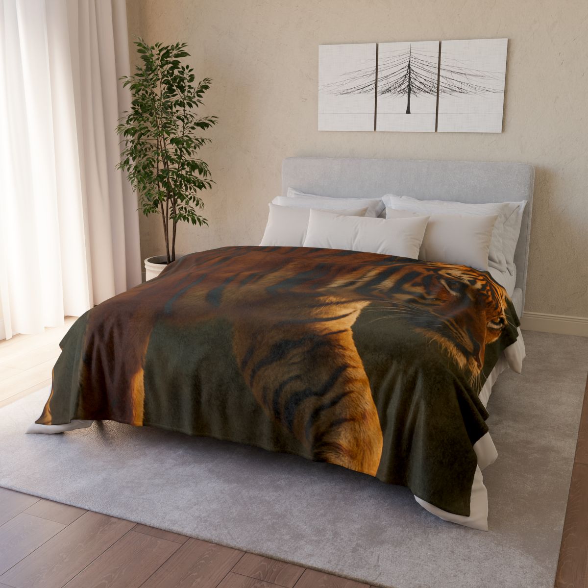Forest Stalker Bengal Tiger personalized cozy blankets
