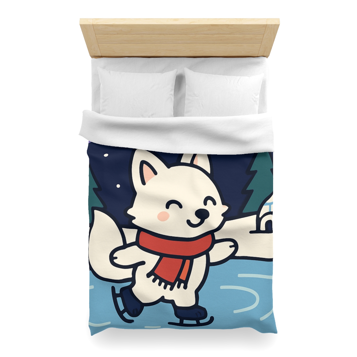 Aurora Snow Fox Skate Night custom duvets