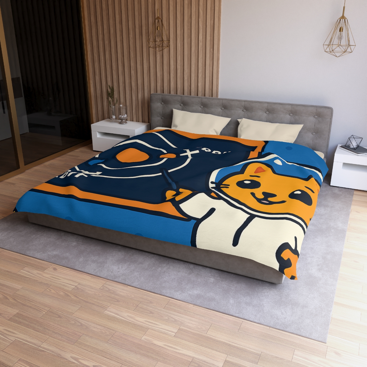 Comet Classroom Cat And The Orbit Chalkboard unique patterned duvets