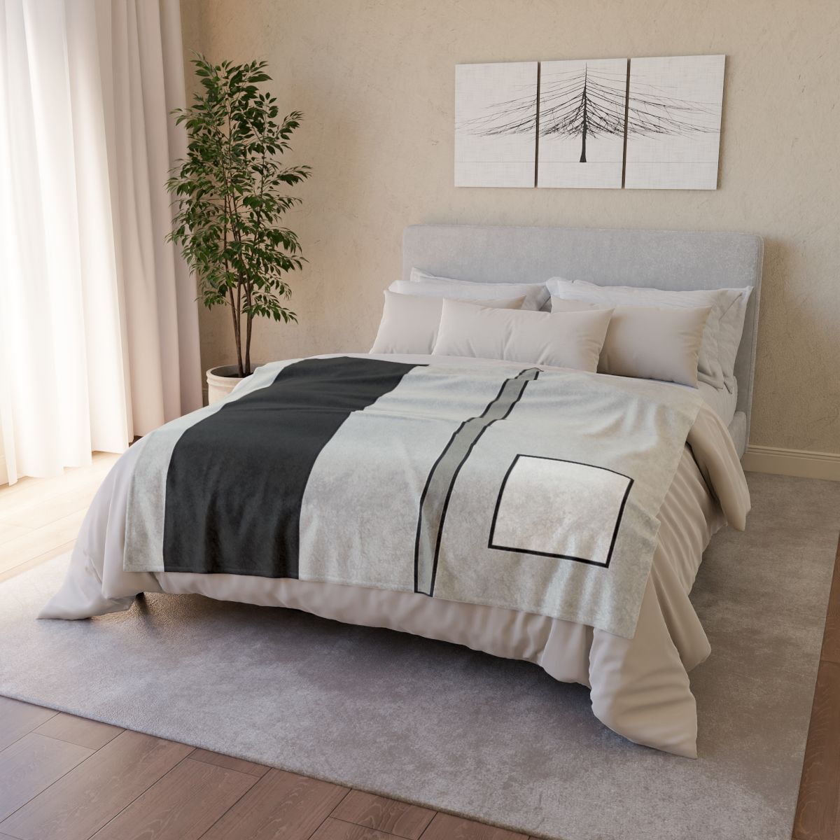 Offset Rectangle Composition soft fleece blankets
