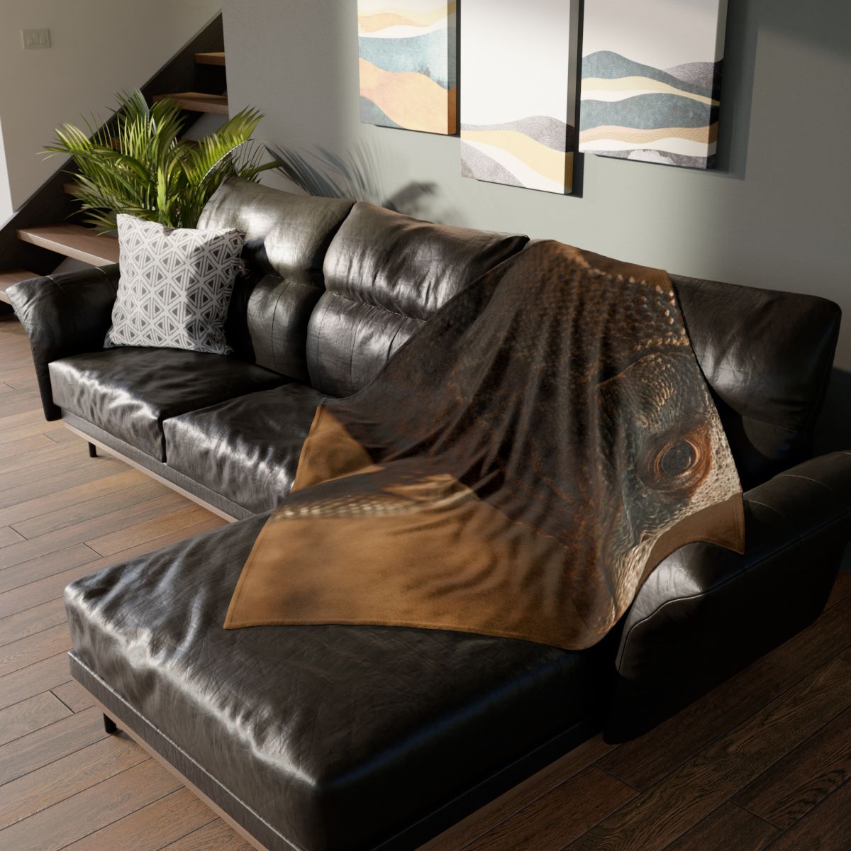 Ancient Sentinel Komodo Dragon soft fleece blankets