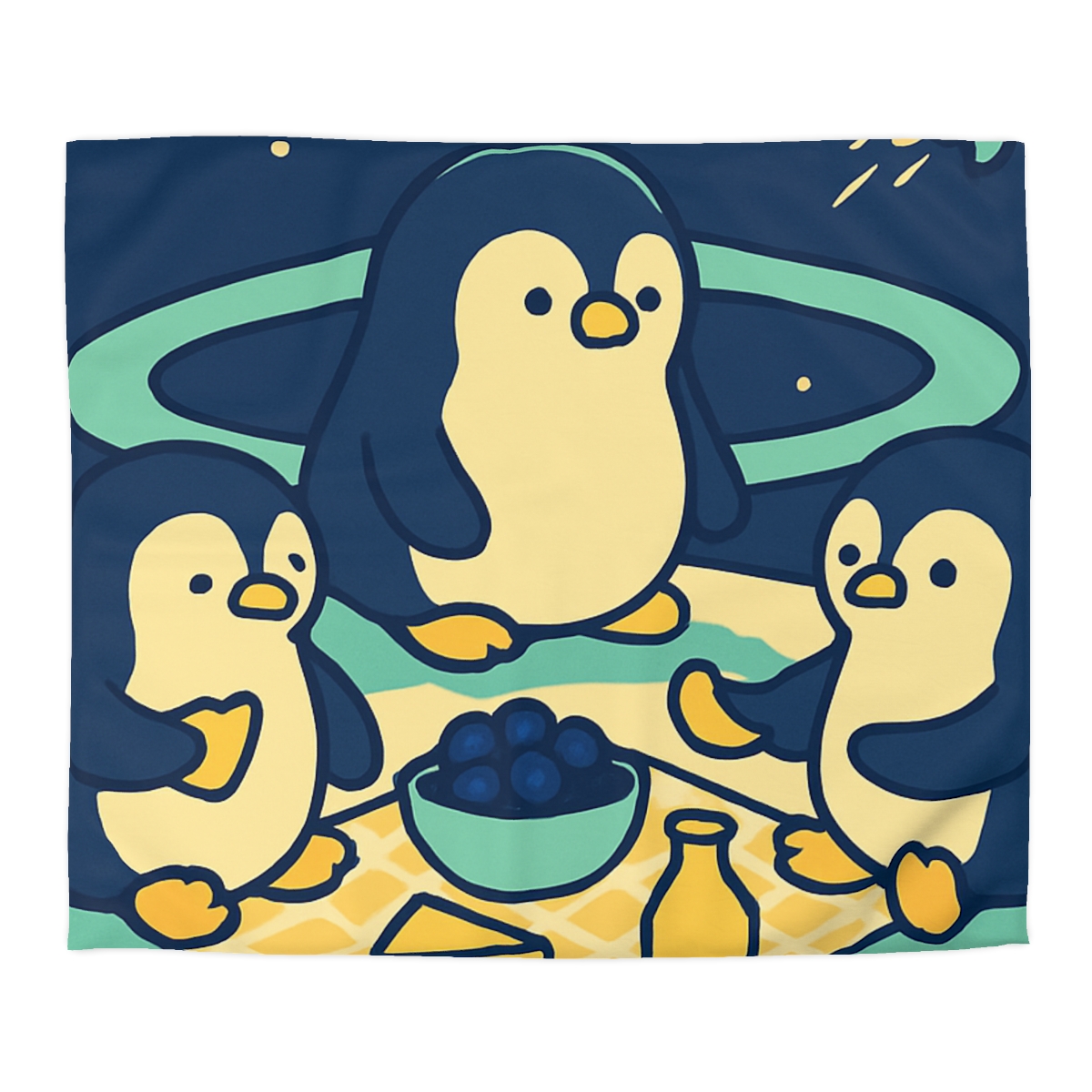 Planet Picnic Penguins stylish duvet covers