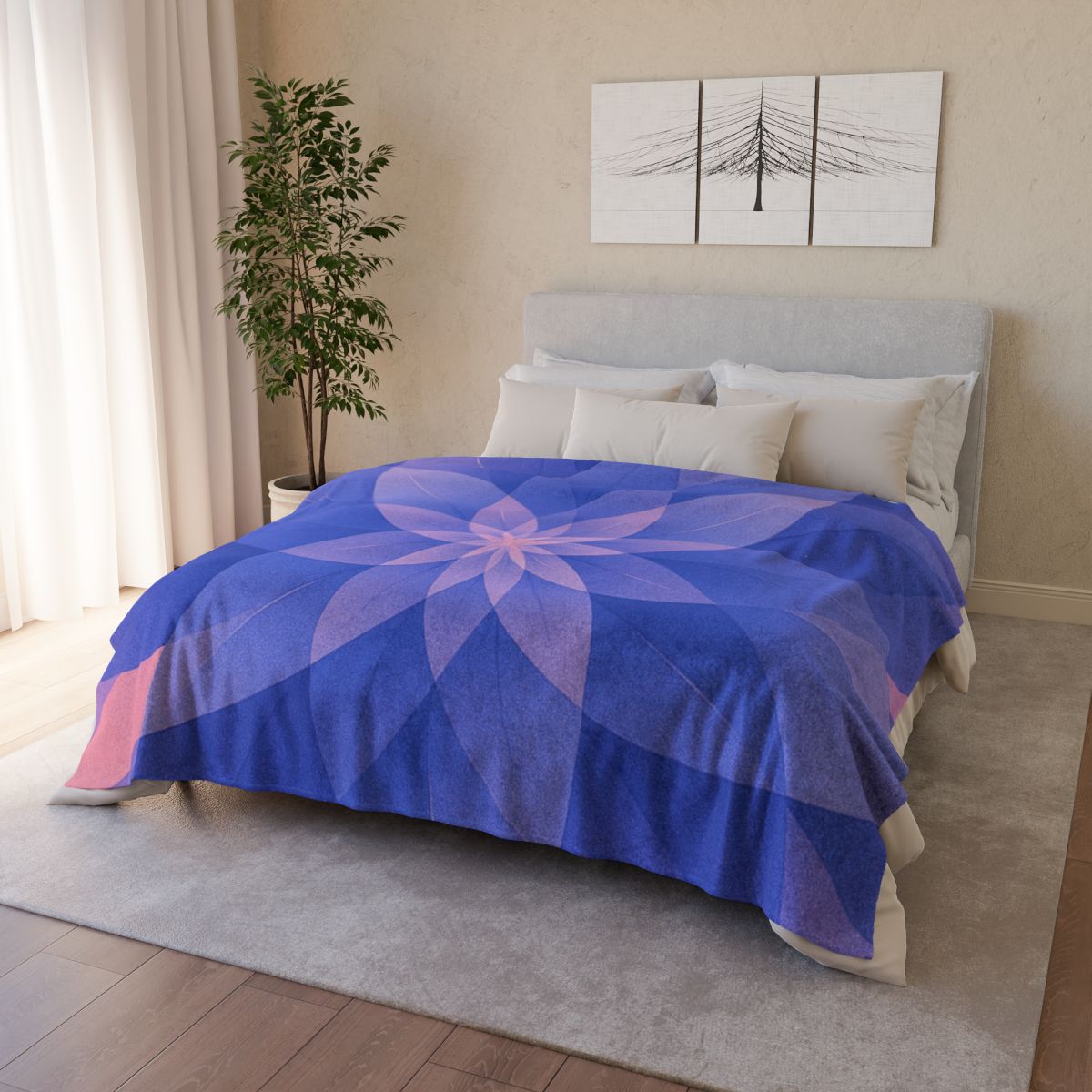 Petal Prism Overlap soft fleece blankets