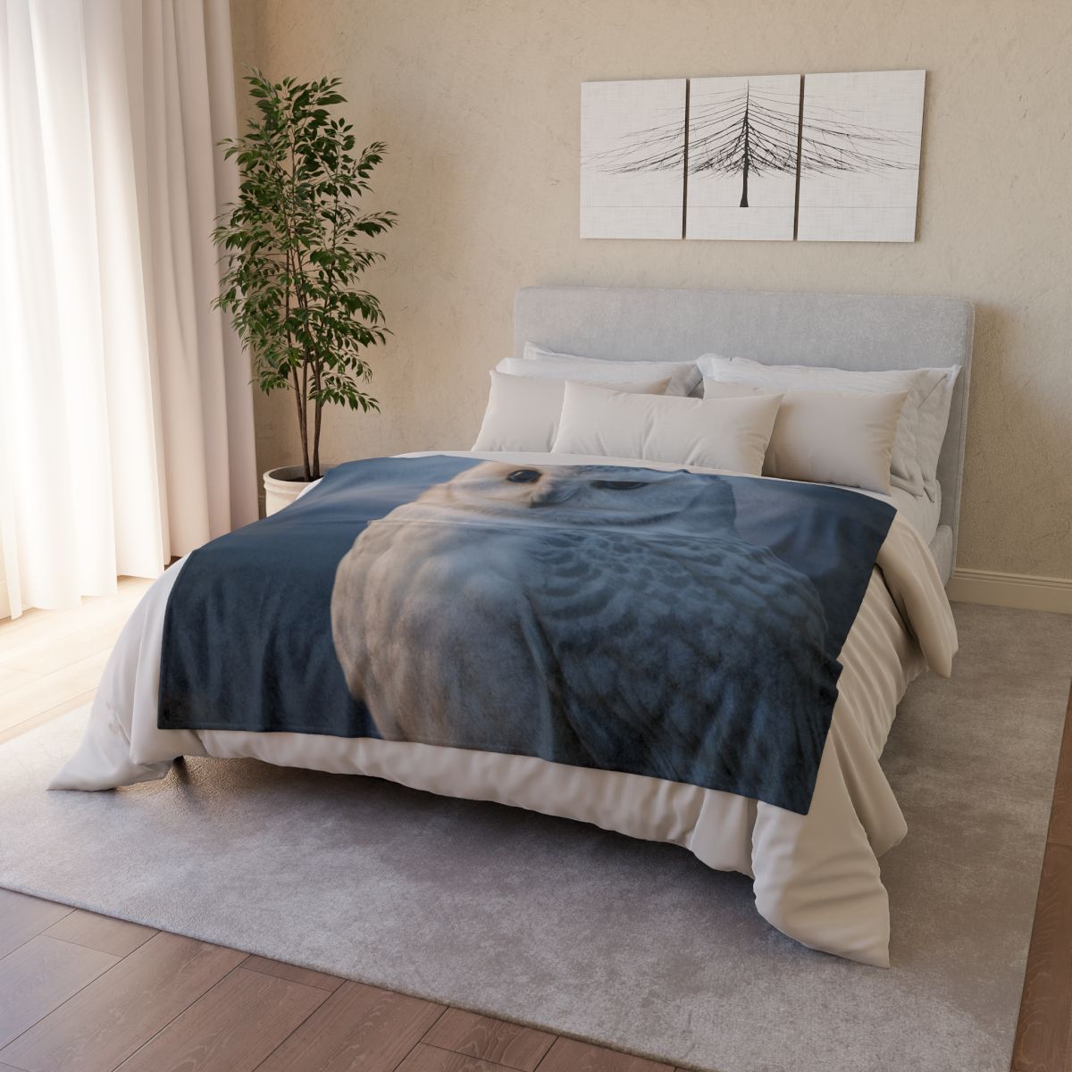 Twilight Watcher Snowy Owl unique gift blankets