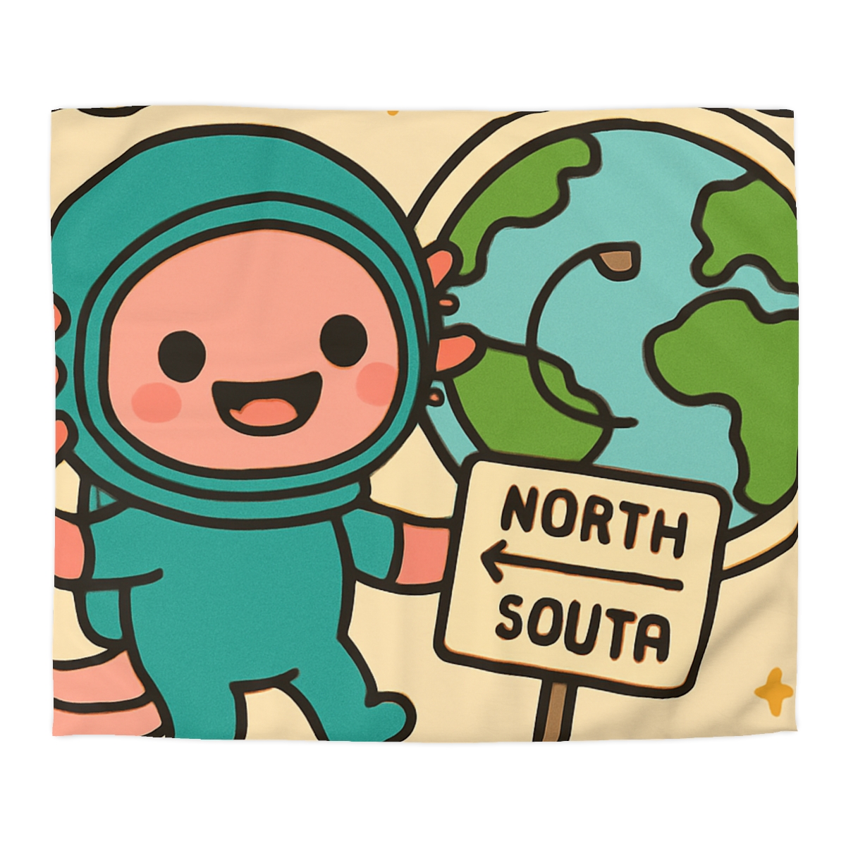 Luna The Axolotl Astronaut And The Bubble Planet Map stylish duvet covers