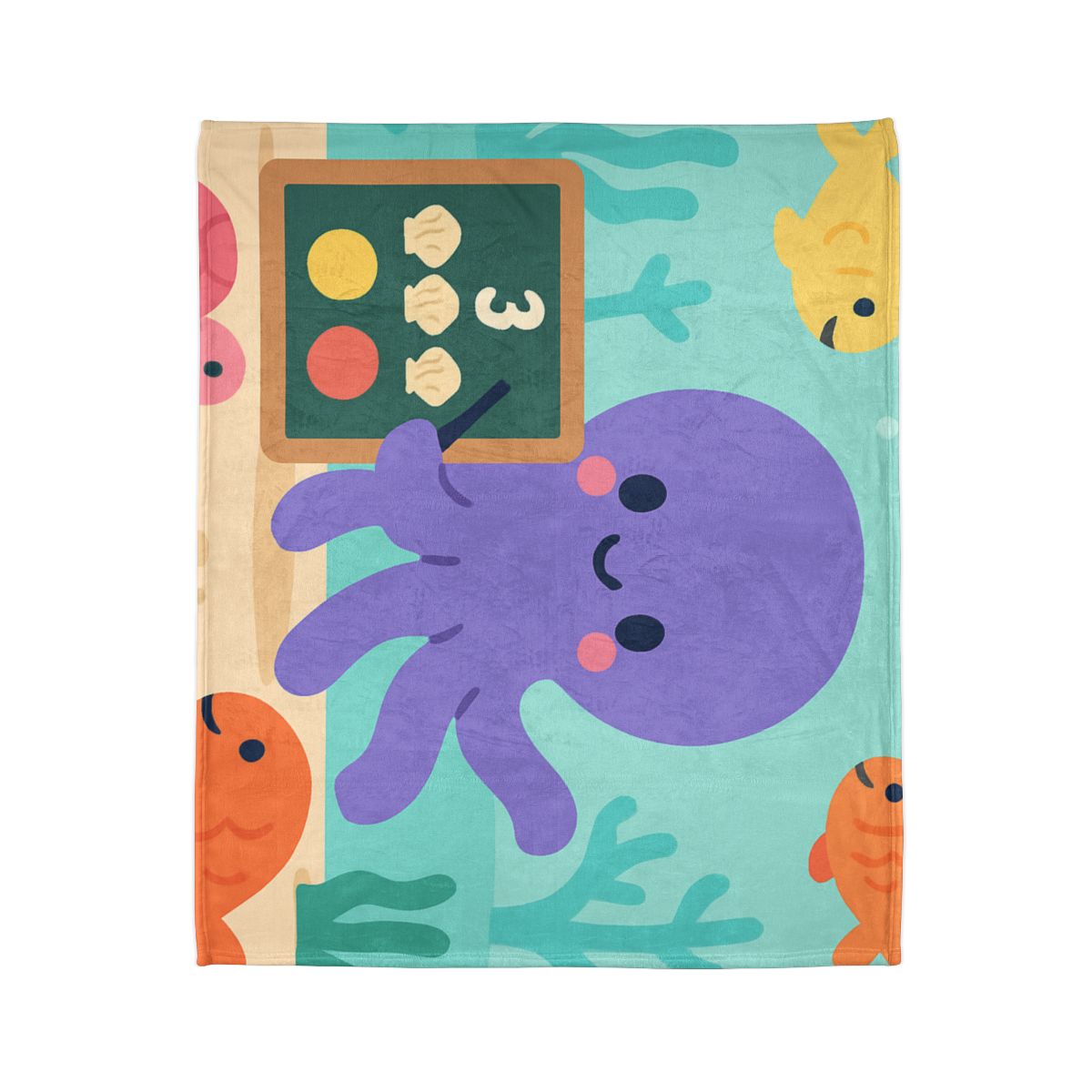 Coral Classroom Octopus decorative home blankets