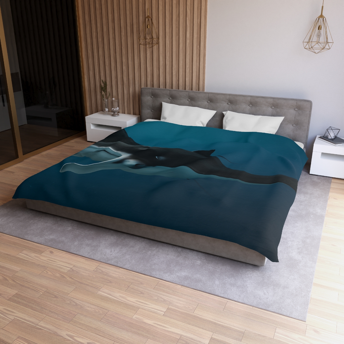 Midwater Dancer Manta Ray personalized bedding duvets