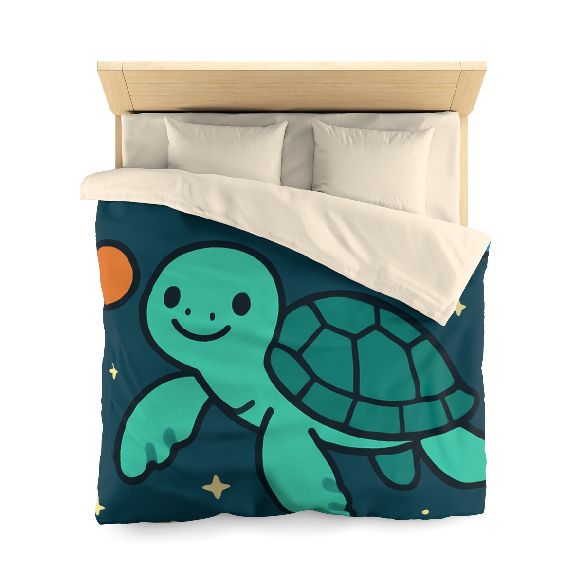Starlit Space Turtle personalized bedding duvets