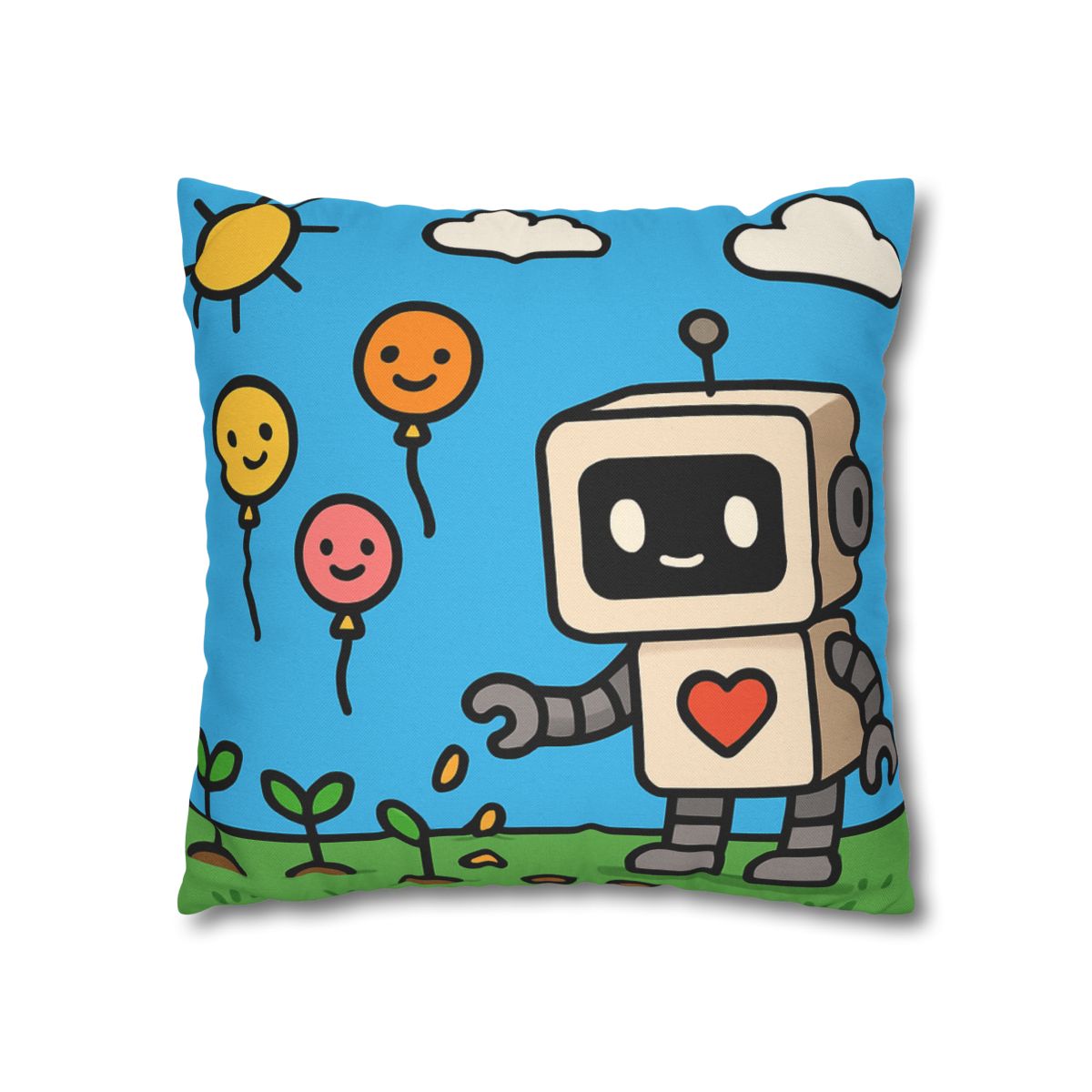 Robot Garden Of Flying Seeds stylish decorative pillowcases
