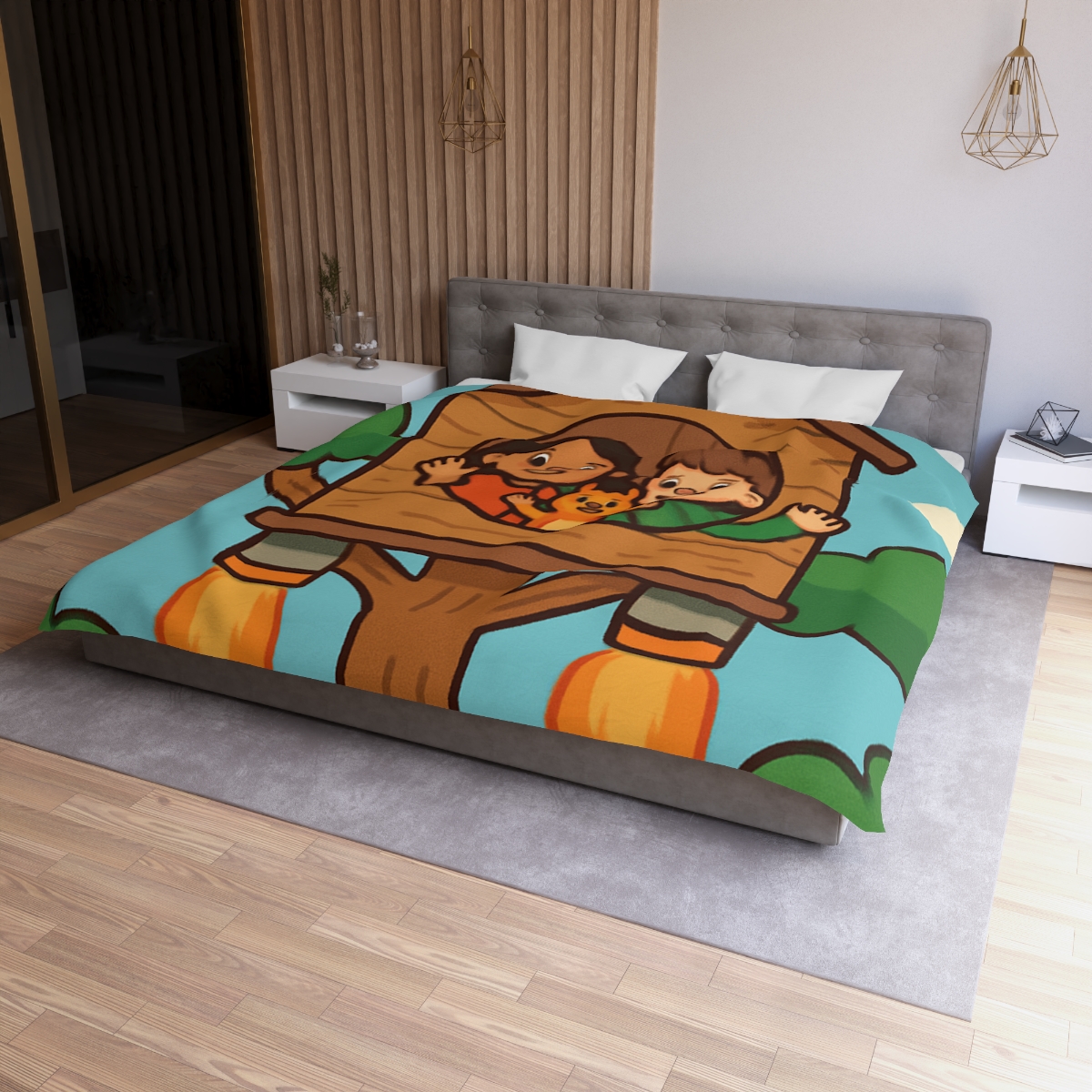 Rocket Powered Treehouse Forest unique patterned duvets