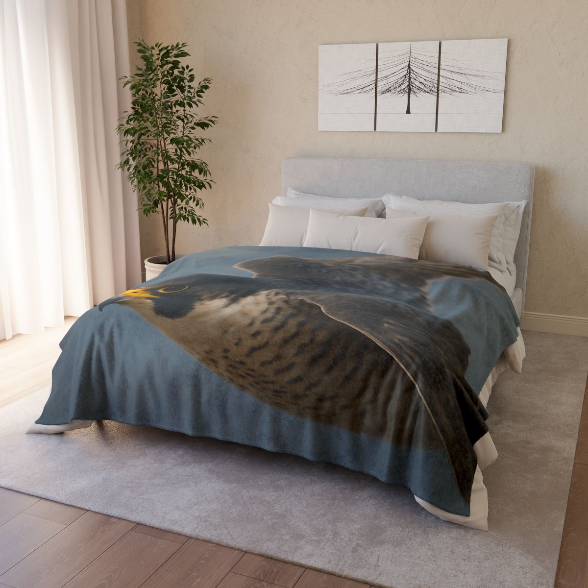 Comet Dive Peregrine Falcon personalized cozy blankets