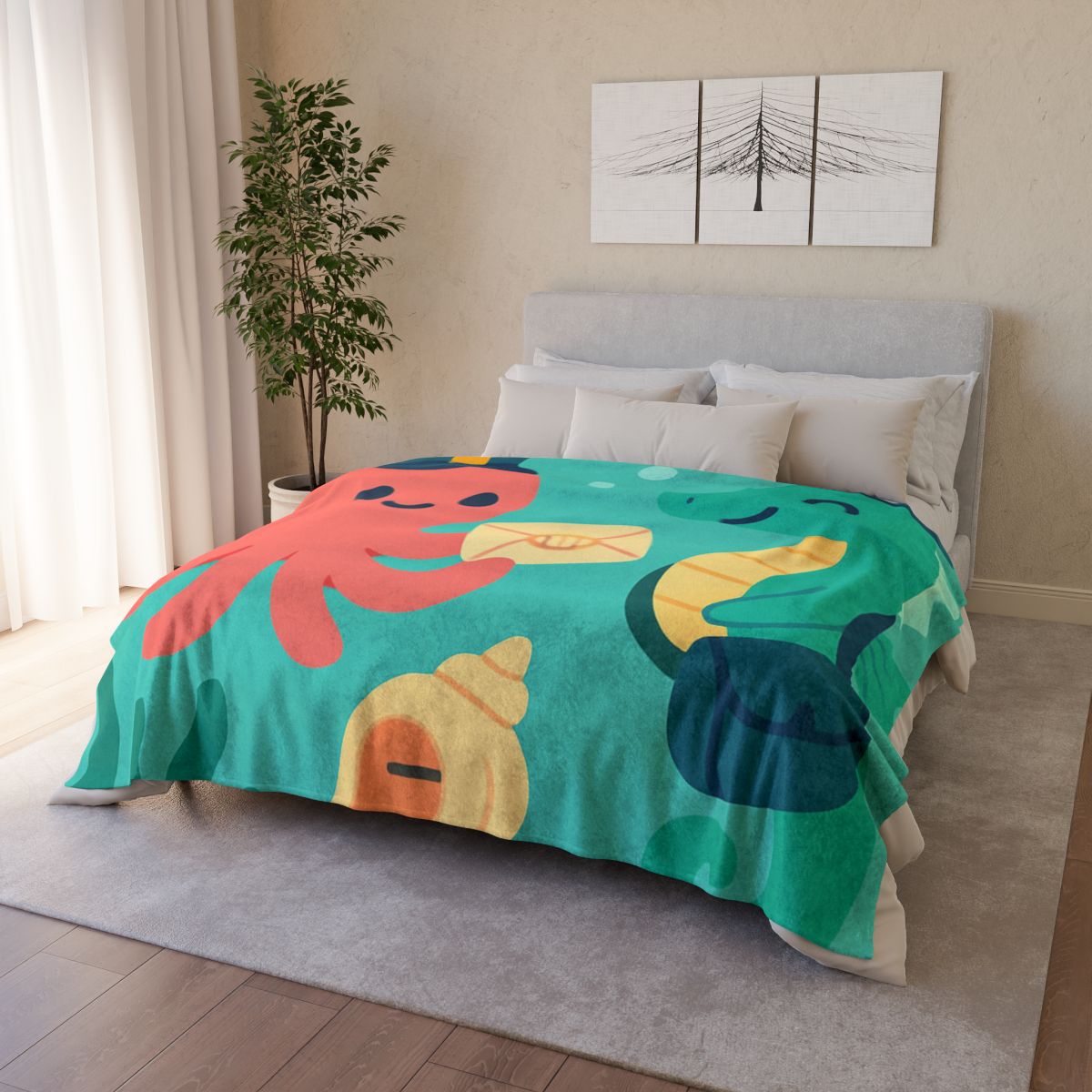 Glow Reef Post Office For Seahorse Mail trendy patterned blankets