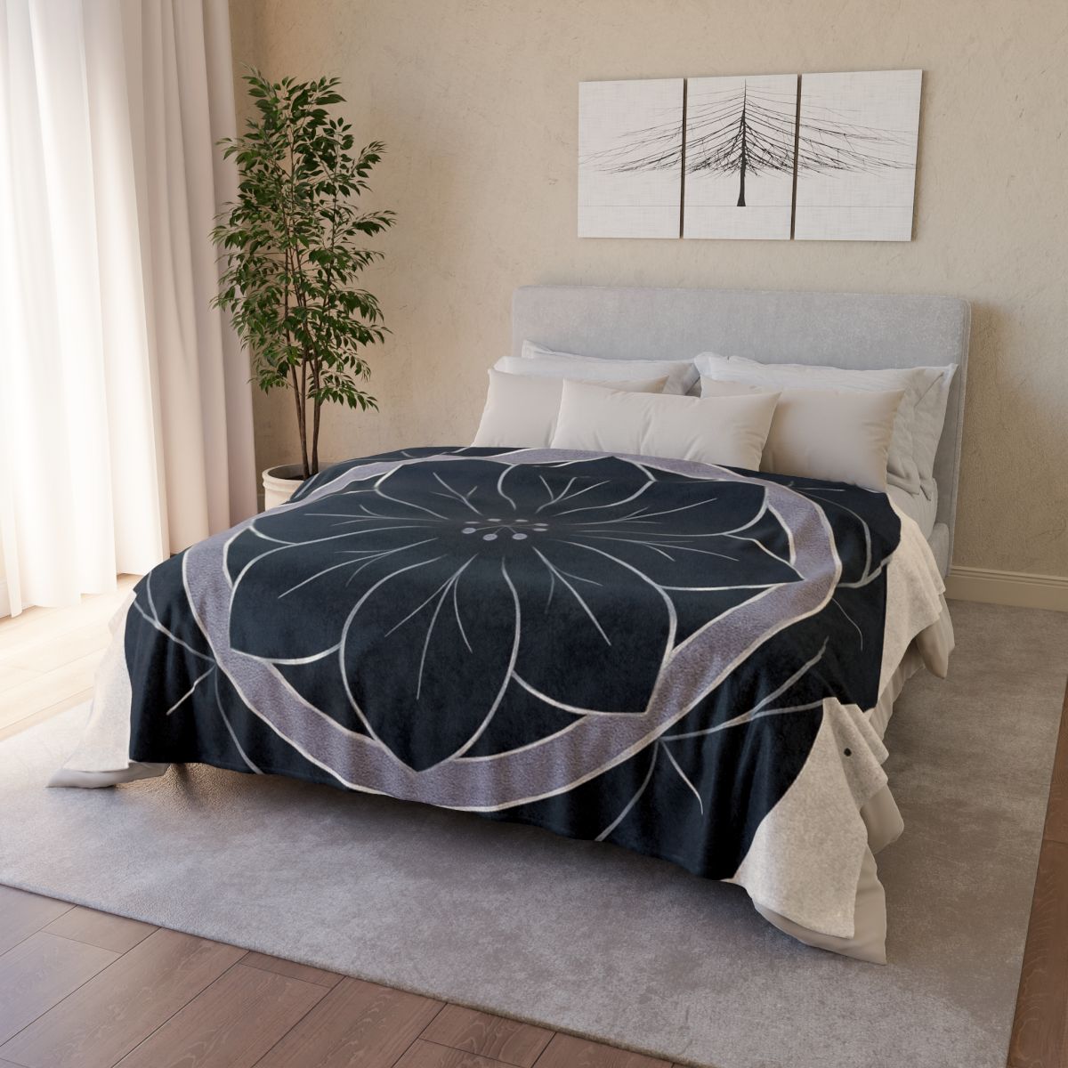 Petal Orbit Rosette personalized cozy blankets