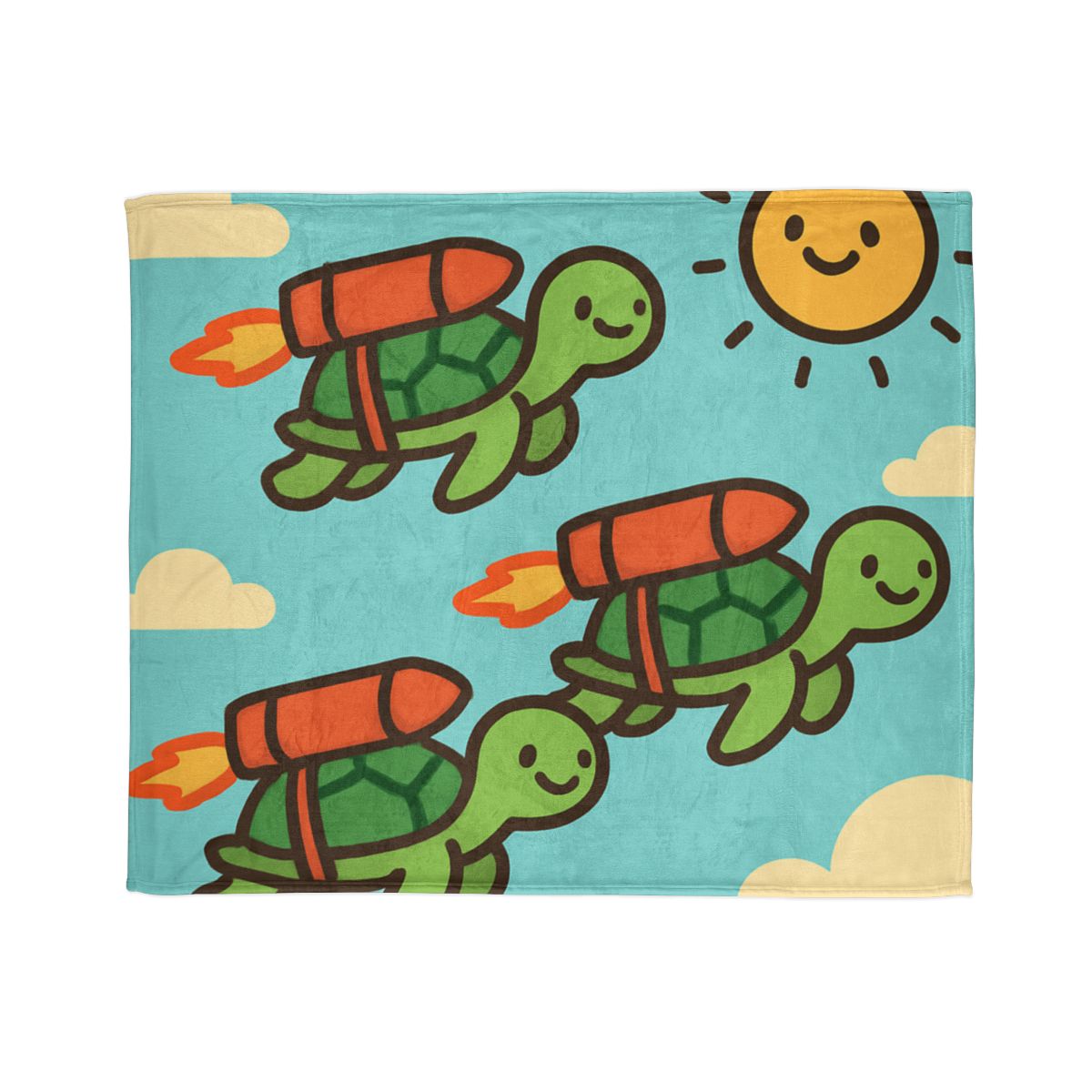Rocket Powered Turtles personalized cozy blankets