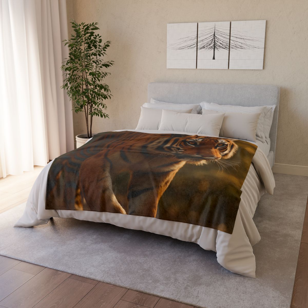 Forest Stalker Bengal Tiger designer printed blankets