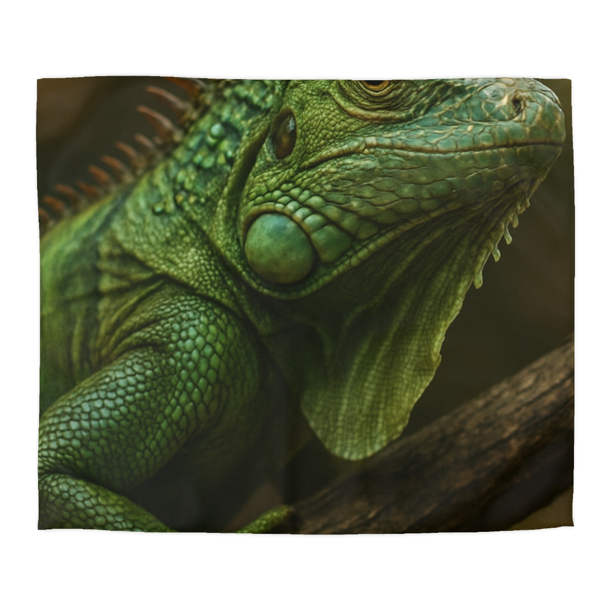 Starlit Stillness Green Iguana designer printed duvets