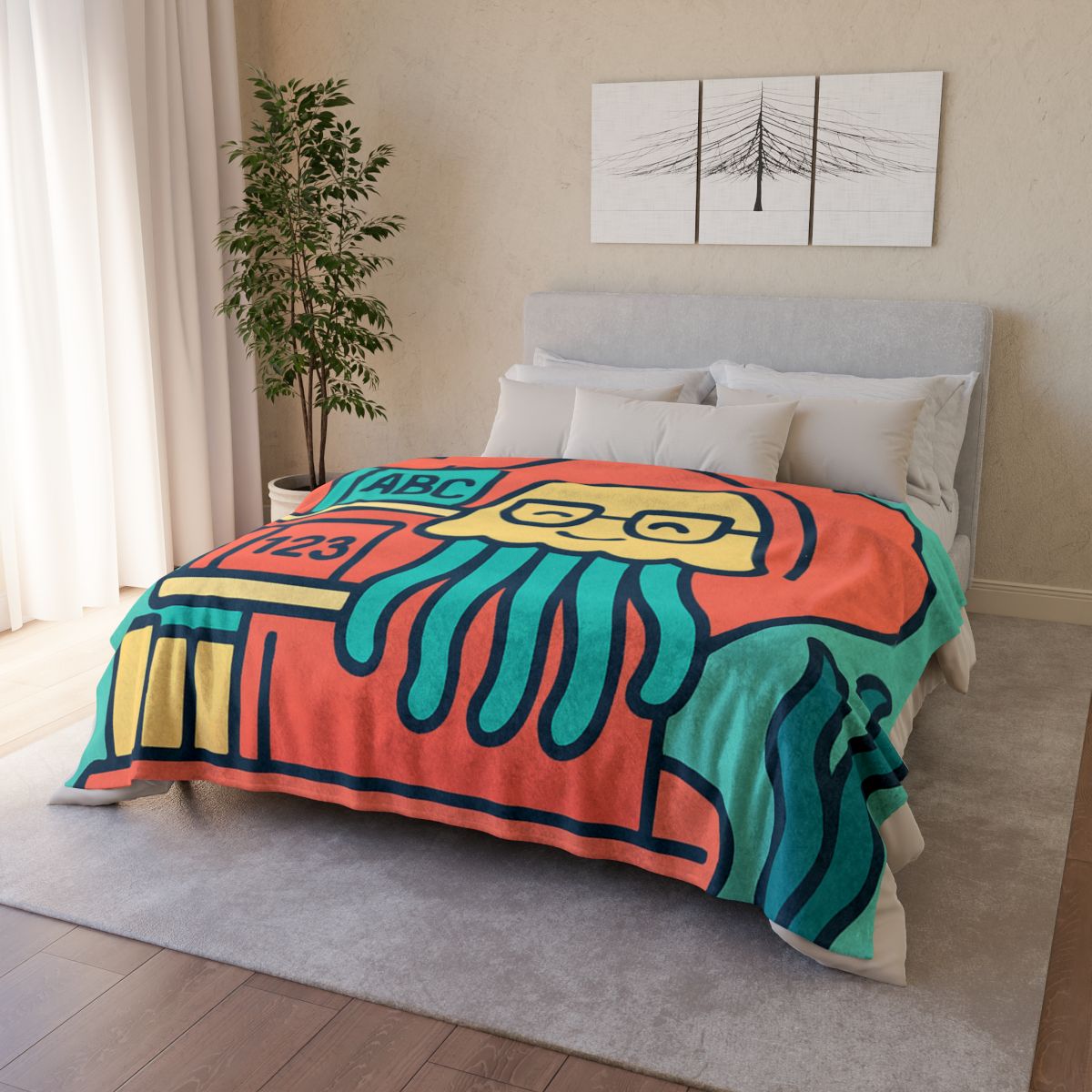 Nebula Jellyfish Library designer printed blankets